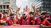 Turkey supporters make controversial hand gesture on way to stadium and in it for Euro 2024 match