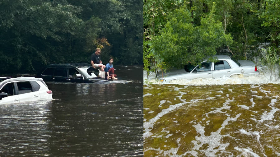 Rescues, roads closed, flooding at NC coast amid 18 inches of rain; includes list of rainfall totals