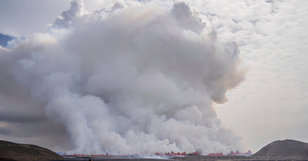 Volcano Erupts in Iceland, Spewing Lava 150 Feet Into the Air