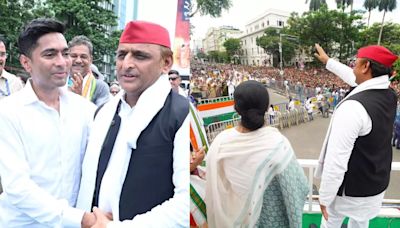 'Woh Sarkar Girne Wali Hai': Akhilesh Yadav Attacks Centre At Mamata Banerjee's Dharmatala Rally