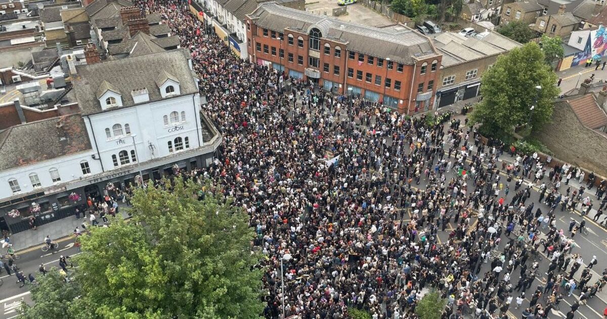 Incredible scenes in Walthamstow as huge crowd turns up to protect town