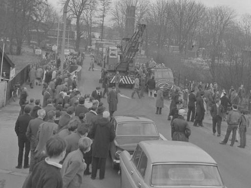 Striking photos of moment lorry veered off bridge in 1960s