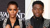 Letitia Wright Pays Tribute to Chadwick Boseman With Her Sparkly Suit at ‘Wakanda Forever’ Premiere