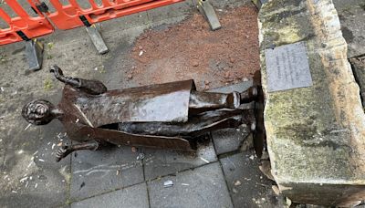 Victoria Wood statue toppled following car crash