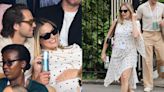 Pregnant Margot Robbie Flatters Baby Bump in Alaïa Stretch Midi Dress at Wimbledon 2024 With Husband Tom Ackerley