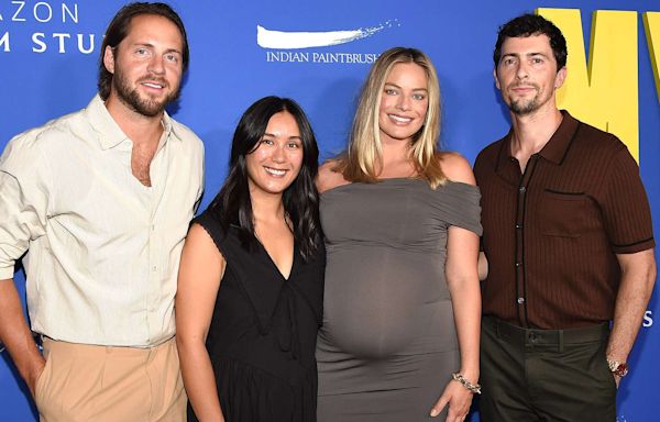 Pregnant Margot Robbie Wears Gray Full-Length Gown on First Red Carpet Appearance Since Baby News