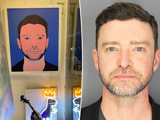 Justin Timberlake’s mugshot turned into art at Sag Harbor gallery after Hamptons DWI bust