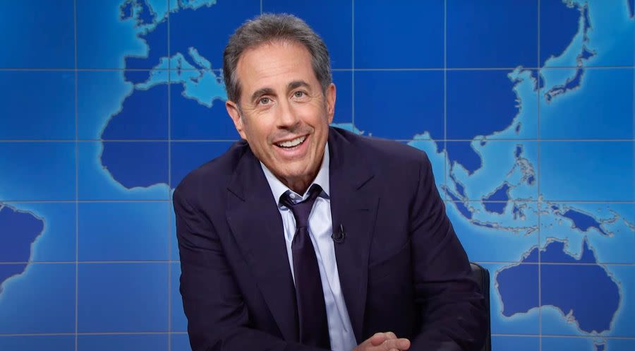 Jerry Seinfeld Drops by 'SNL' to Give Ryan Gosling Advice for Press Tours