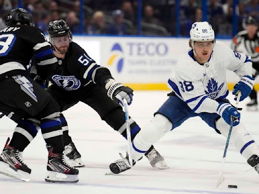 Maple Leafs forward William Nylander sits out 3rd straight game to open the playoffs