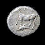 古希臘名城拜占庭城公牛和海豚銀幣