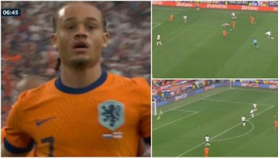 Xavi Simons has just scored an absolute rocket against England in Euro 2024 semi-final