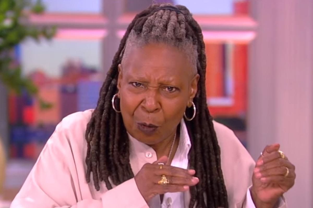 Whoopi Goldberg has to repeat a Hot Topic on 'The View' because the audience is so confused: "You want to hear it one more time?"