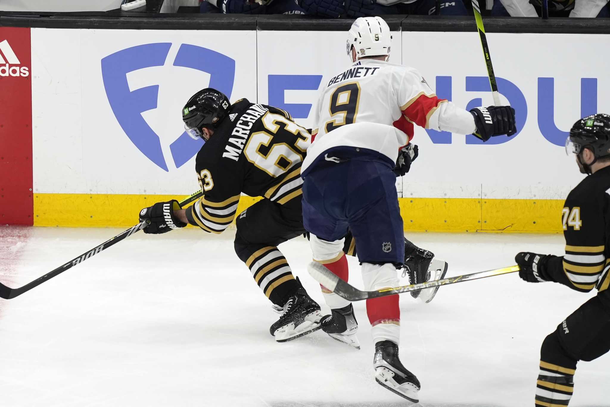 Bruins captain Brad Marchand is out for Game 5 against the Panthers