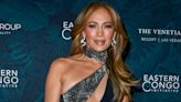 Jennifer Lopez Wears hot Black Cutout Gown With Sparkling Rhinestones