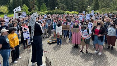 Union activists, Gaza war protesters rally at WWU; University responds to student demands