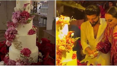 WATCH: How Sonakshi Sinha-Zaheer Iqbal’s 4-tier wedding cake ft their initials and floral decor was made? fans are mesmerised