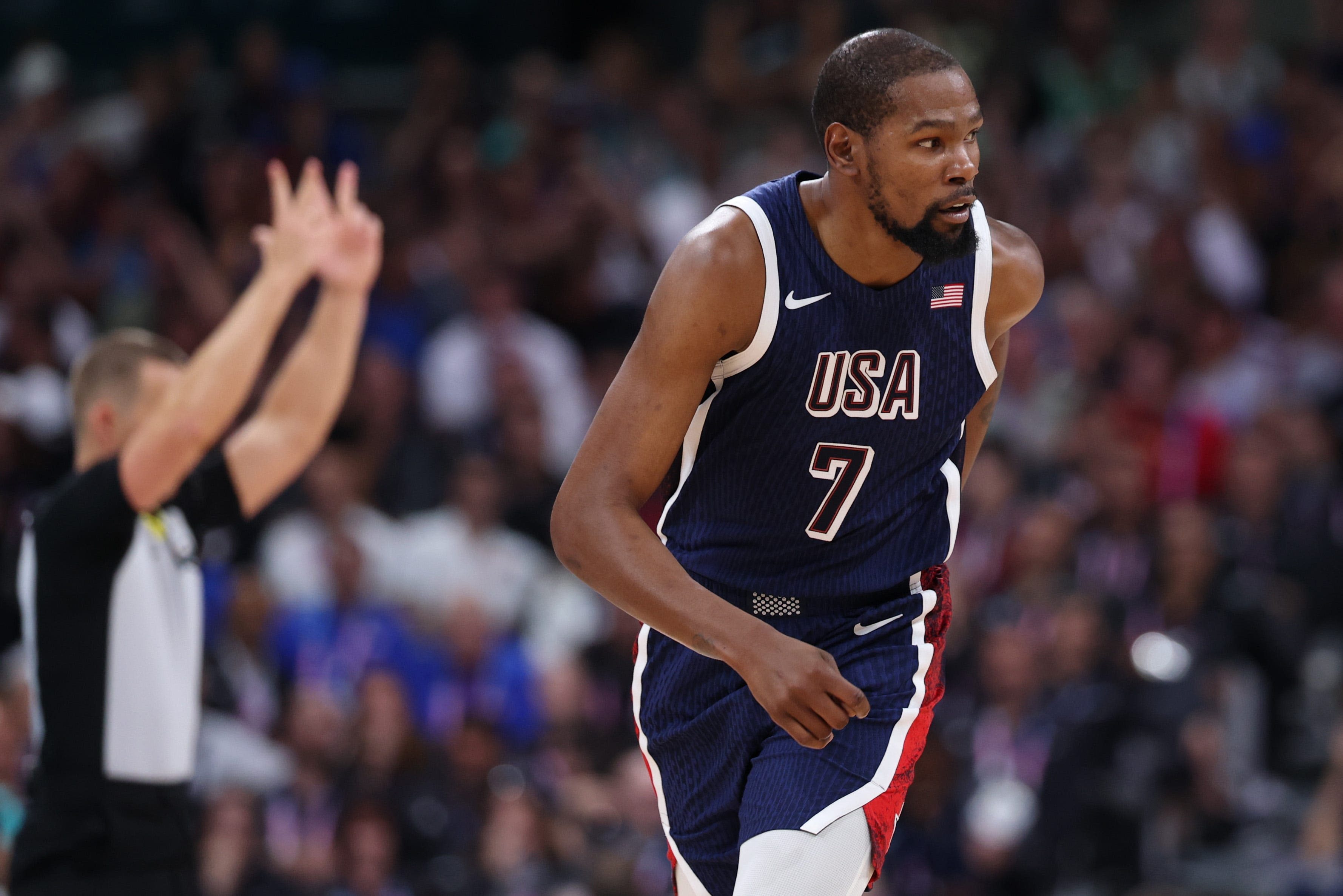 Kevin Durant points today: NBA star paces Team USA basketball in Olympics win vs. Serbia