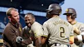 Padres outfielder Jurickson Profar leaves win over Pirates early after taking pitch to right leg