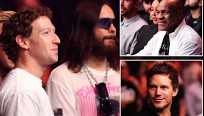 Mike Tyson and Mark Zuckerberg join Hollywood’s Chris Pratt and Jared Leto as celeb stars at UFC 300 card