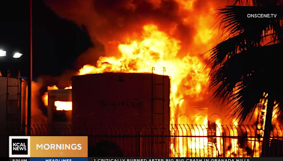 Fire destroys at least 20 RVs at dealership in Santa Fe Springs