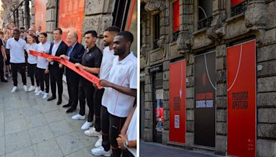 Fonseca, Scaroni and players open new Milan store on Via Dante – video