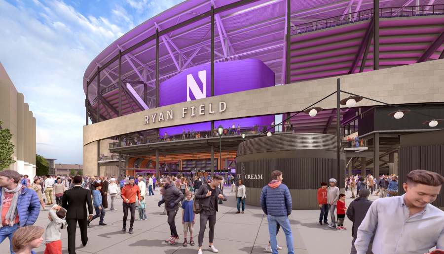 Northwestern celebrates groundbreaking of New Ryan Field as construction on temporary facility continues