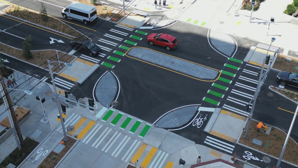 Seattle debuts 'protected intersection' to boost pedestrian, cyclist safety