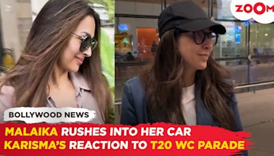 Malaika Arora rushes into her car | Karisma Kapoor's comment to T20 WC winning parade