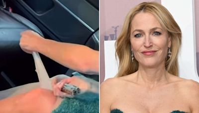 Gillian Anderson Cuts Off Her Pantyhose in the Backseat of Her Car En Route to 'Scoop' Premiere: 'A Girl Must'