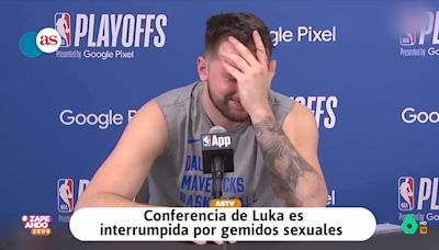 Luka Dončić alucina cuando unos gemidos sexuales interrumpen su rueda de prensa: "Espero que no sea en directo"
