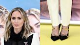 Emily Blunt Shines in Gold and Black Malone Souliers Pumps at ‘The Fall Guy’ Screening