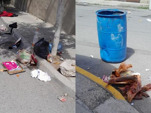 Empleados de Limpia dejaron basura en la calle en Quintas Quijote