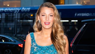 Blake Lively Goes Mermaid Chic in Tiffany Blue Sequins