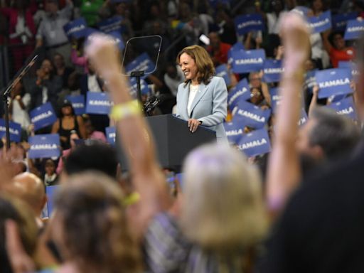 Harris challenges Trump at boisterous Georgia State rally to ‘say it to my face’ in debate dare