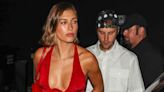 Hailey and Justin Bieber Match in Red-Hot Outfits for Date Night in West Hollywood