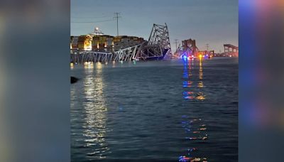 (Video) Así se desplomó el puente Francis Scott Key en Baltimore tras impactarlo un barco