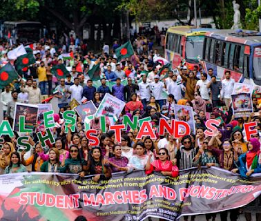 Activists in Bangladesh march through universities to demand end to Israel-Hamas war