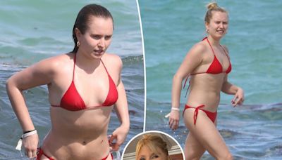 Christie Brinkley’s look-alike daughter Sailor stuns in red bikini while catching sun in Miami