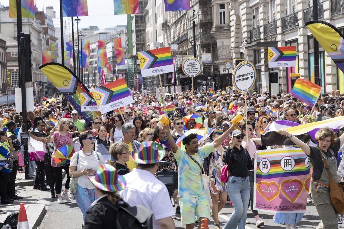 Thousands attend London Pride as mayor Sadiq Khan leads the colourful parade