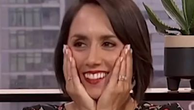 Janette Manrara suffers a live TV blunder as her baby monitor goes off