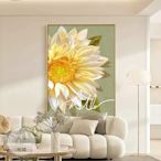 奶油風客廳裝飾畫現代簡約ins向日葵落地畫大沙發背景墻玄關掛畫半米潮殼直購