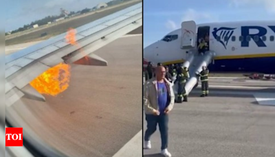 Fire on Ryanair Boeing jet in Italy was sparked from an issue with engine - Times of India