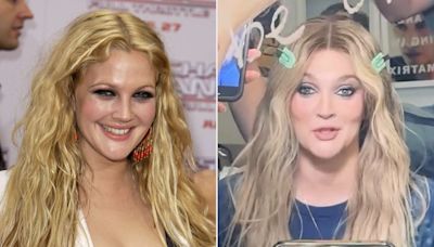 Drew Barrymore Recreates Her 2003 “Charlie’s Angels” Premiere Look, Crimped Blonde Hair and All!