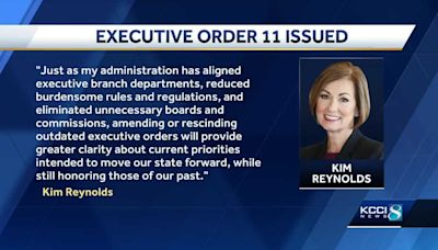 Gov. Kim Reynolds issues executive order to review past 60 years of executive orders