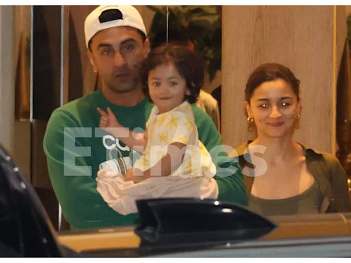 ...steals all the attention from Alia Bhatt and Ranbir Kapoor as they return home from Anant Ambani and Radhika Merchant's pre-wedding celebrations - Pics Inside - Times of India...