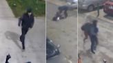 Imágenes fuertes: mujer se defiende de brutal intento de asalto y la lanza casco en la cabeza a delincuente