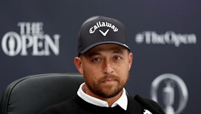 Xander Schauffele is exaggerating with a rule