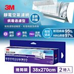 3M 專業級捲筒式靜電空氣濾網 2入超值組 適用冷氣/清淨機/除濕機 N95口罩相似原理