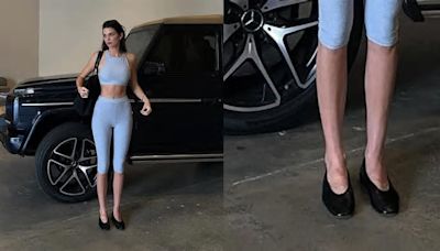 Kendall Jenner, il completo da palestra si indossa con le ballerine