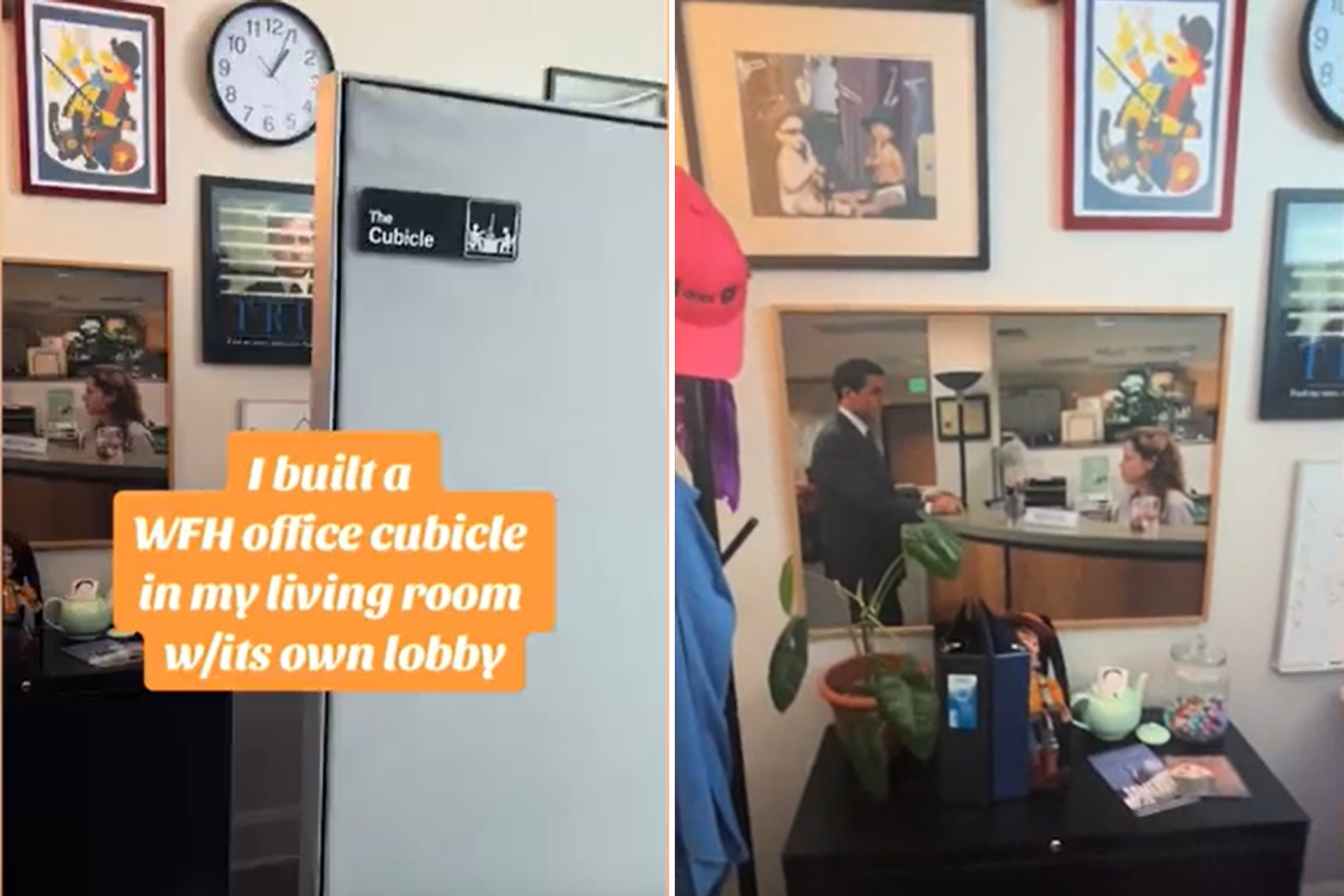 Woman spends $3,000 recreating "The Office" as her work-from-home cubicle